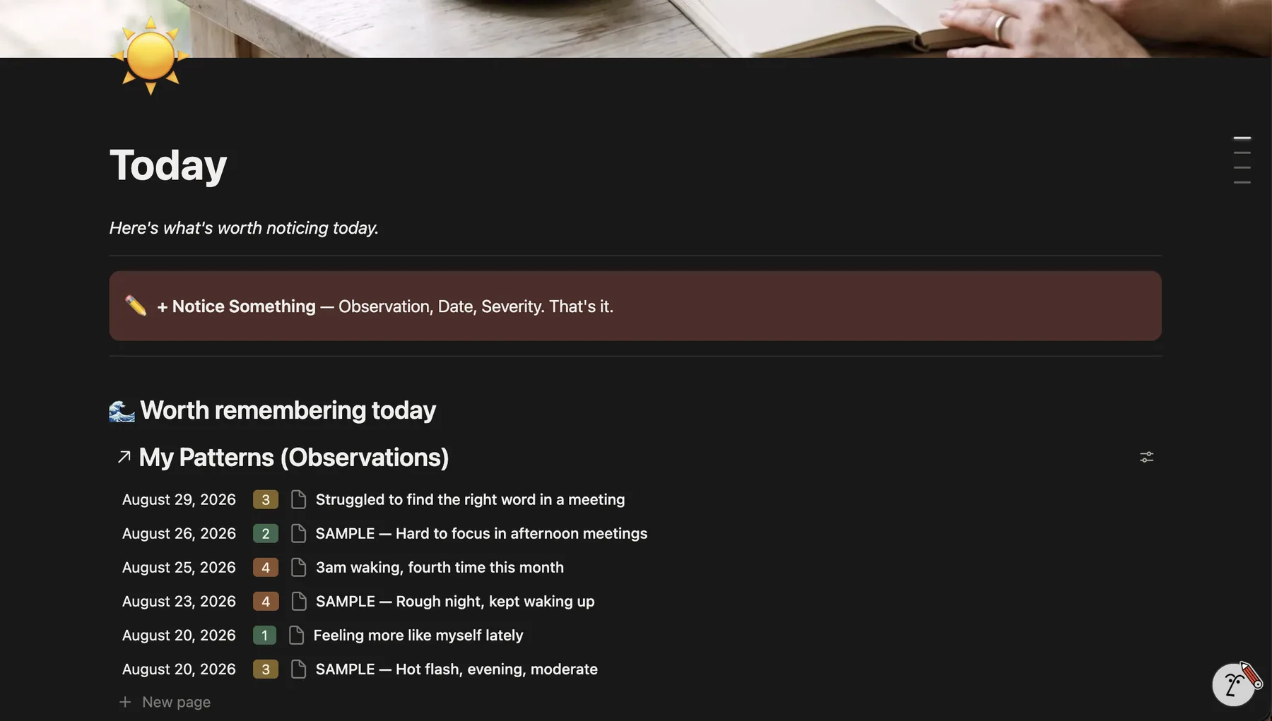 MidlifeHQ real product screenshot: Today